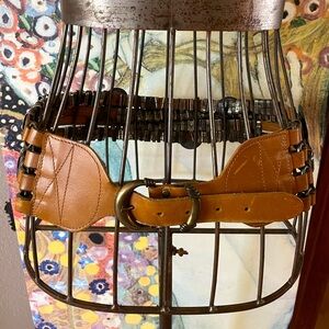 NEW Ladies Boho Gypsy Festival Leather Four Strand Belt Metal Beaded Belt Sz M/L